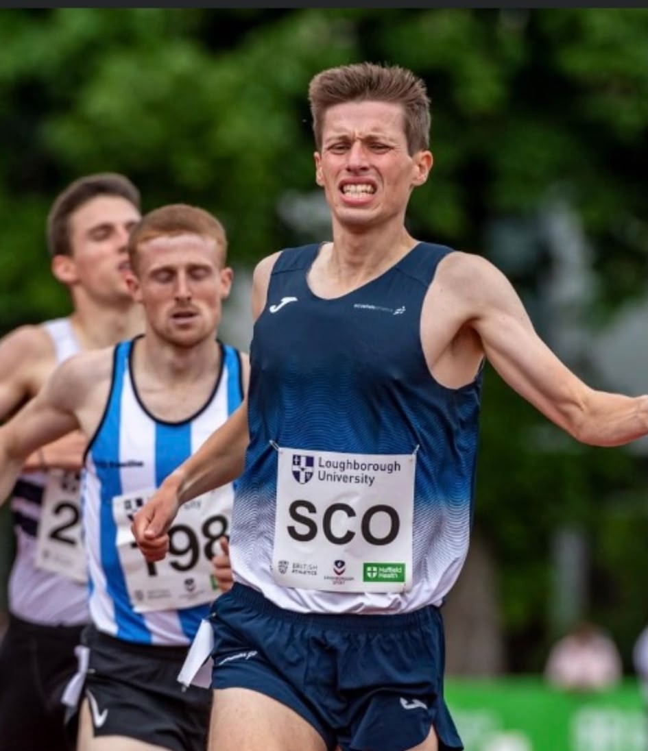 Stephen competing for Scotland on the track